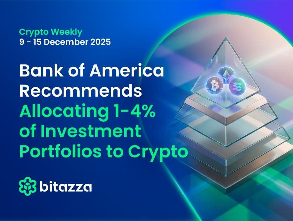 Bank of America Recommends Allocating 1-4% of Portfolios to Crypto